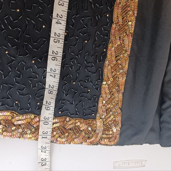 Vintage 100% Silk Beaded Sequin Old Money Country Club Glam Gala Evening Jacket - Picture 11 of 16